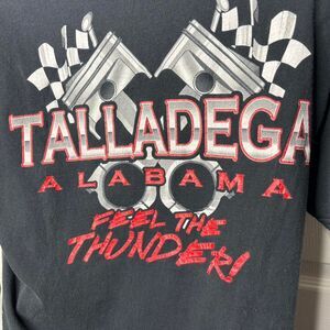 Vintage L Port & Company Talladega Alabama Pocket T-Shirt Feel the Thunder